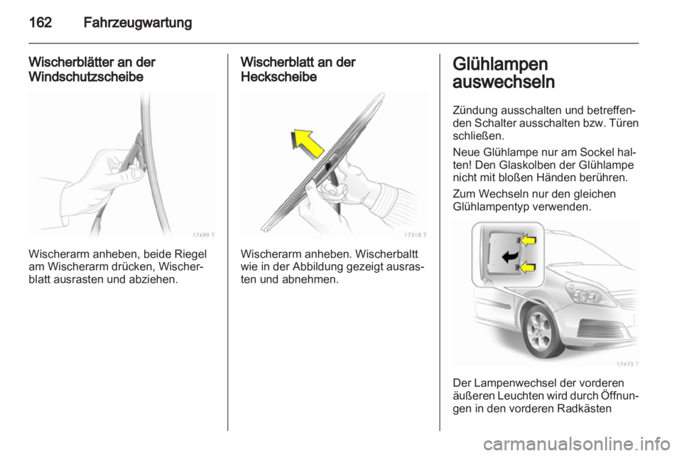 OPEL ZAFIRA 2012  Betriebsanleitung (in German) 