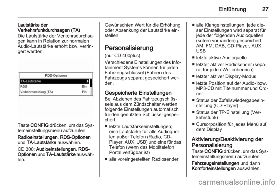 OPEL ZAFIRA C 2013  Infotainment-Handbuch (in German) 