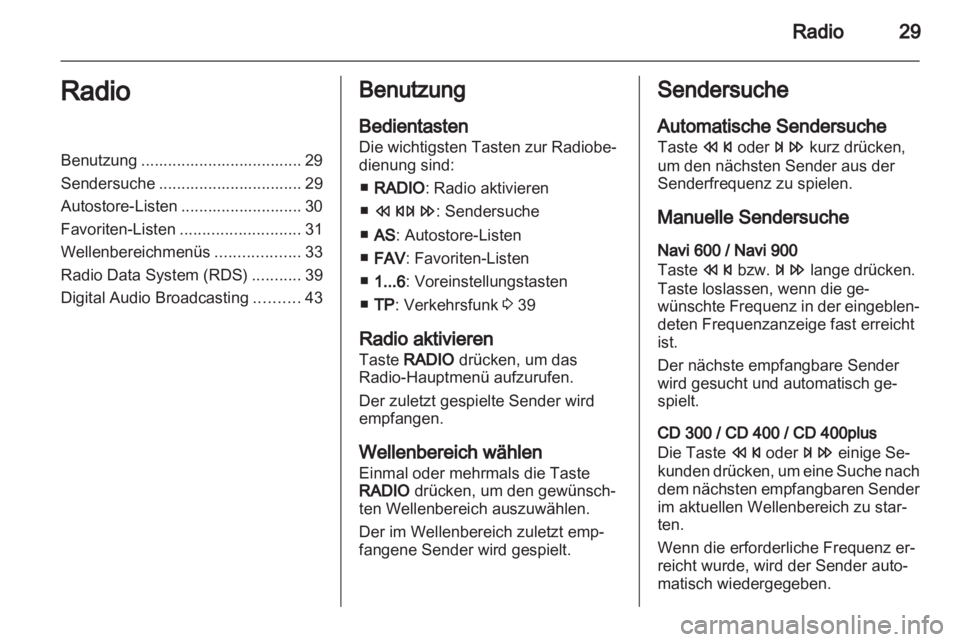 OPEL ZAFIRA C 2013  Infotainment-Handbuch (in German) 