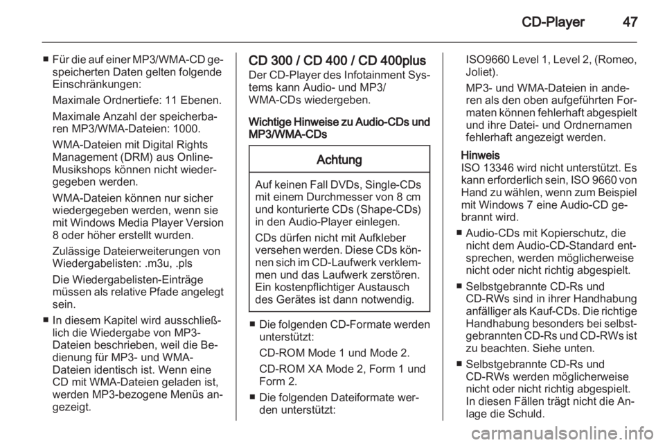 OPEL ZAFIRA C 2013  Infotainment-Handbuch (in German) 