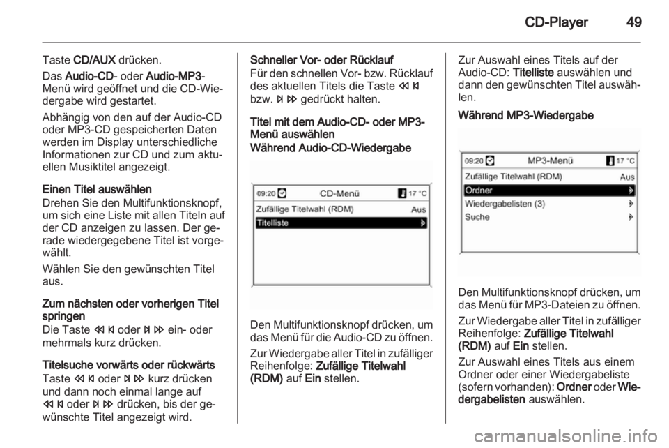OPEL ZAFIRA C 2013  Infotainment-Handbuch (in German) 