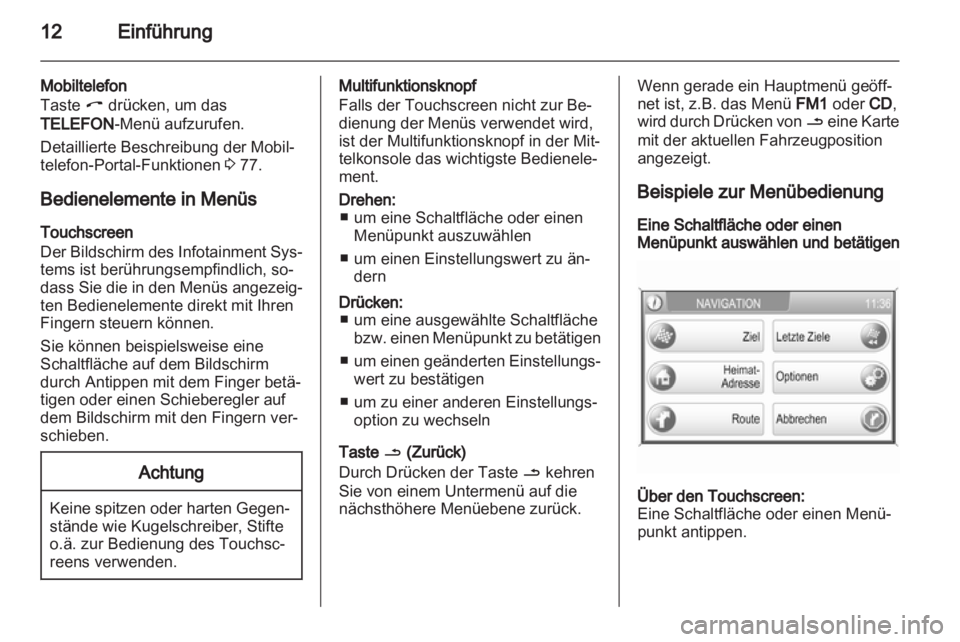 OPEL ZAFIRA B 2014  Infotainment-Handbuch (in German) 