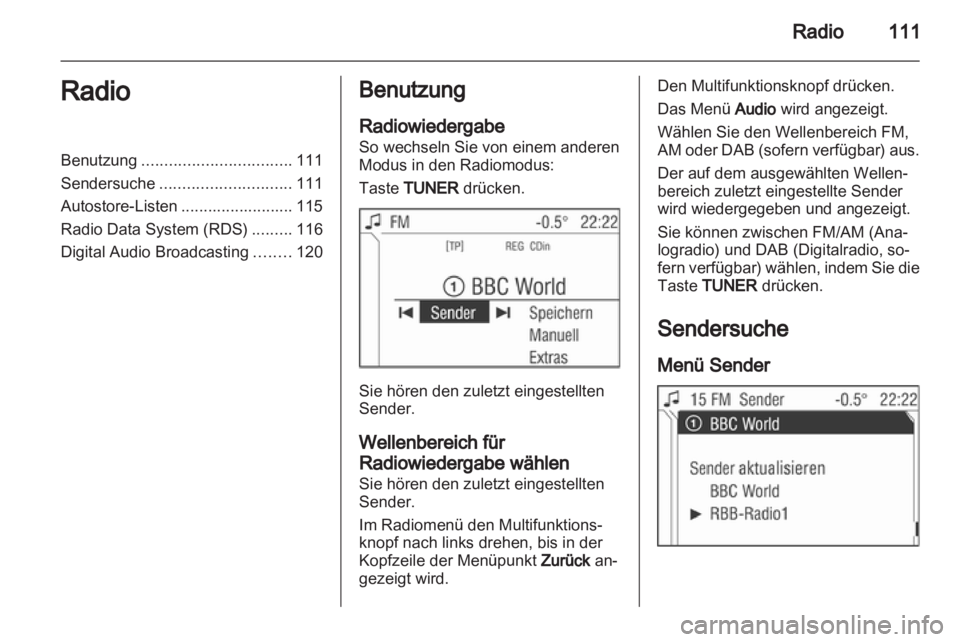 OPEL ZAFIRA B 2014  Infotainment-Handbuch (in German) 
