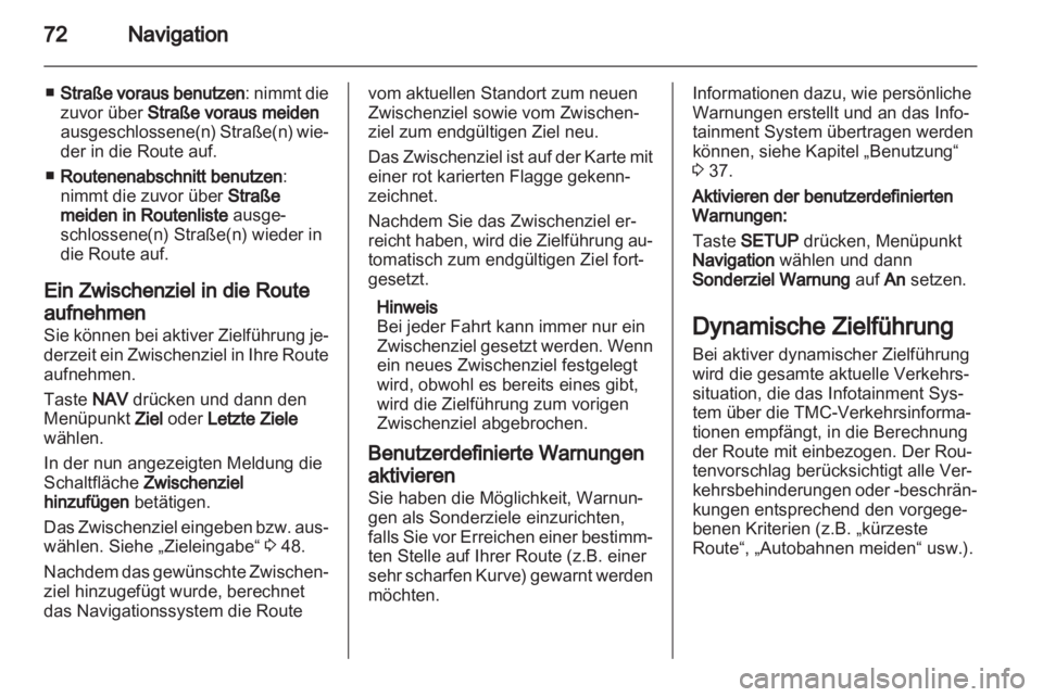 OPEL ZAFIRA B 2014  Infotainment-Handbuch (in German) 