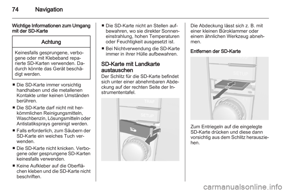 OPEL ZAFIRA B 2014  Infotainment-Handbuch (in German) 