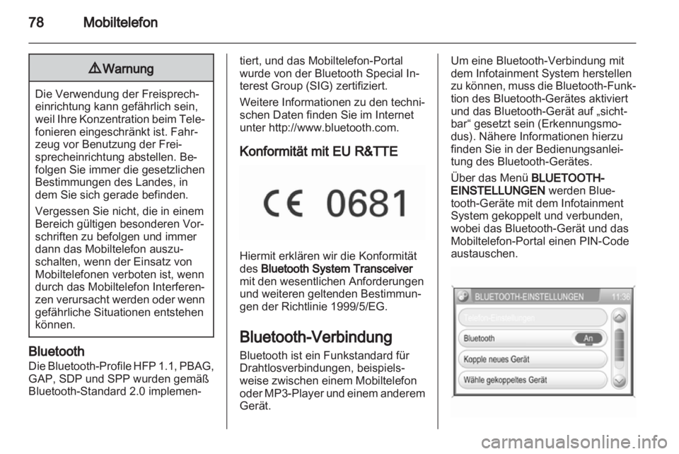 OPEL ZAFIRA B 2014  Infotainment-Handbuch (in German) 