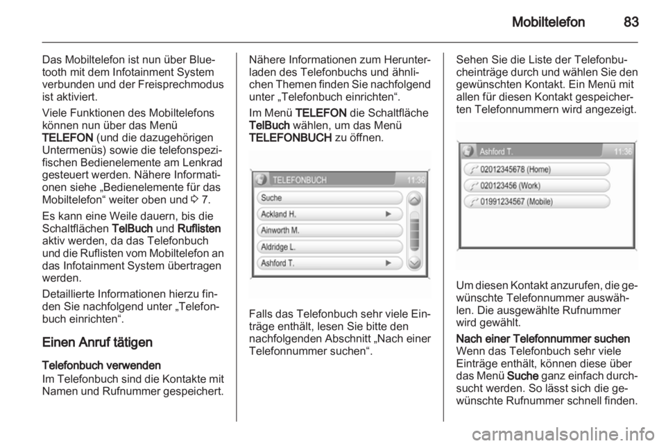 OPEL ZAFIRA B 2014  Infotainment-Handbuch (in German) 