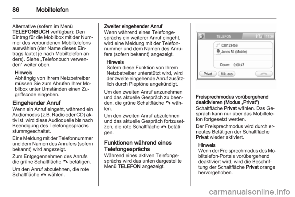 OPEL ZAFIRA B 2014  Infotainment-Handbuch (in German) 