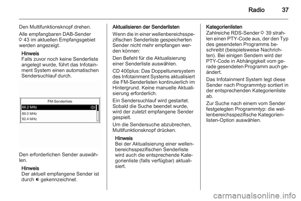 OPEL ZAFIRA C 2013.5  Infotainment-Handbuch (in German) 