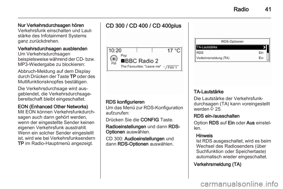 OPEL ZAFIRA C 2013.5  Infotainment-Handbuch (in German) 