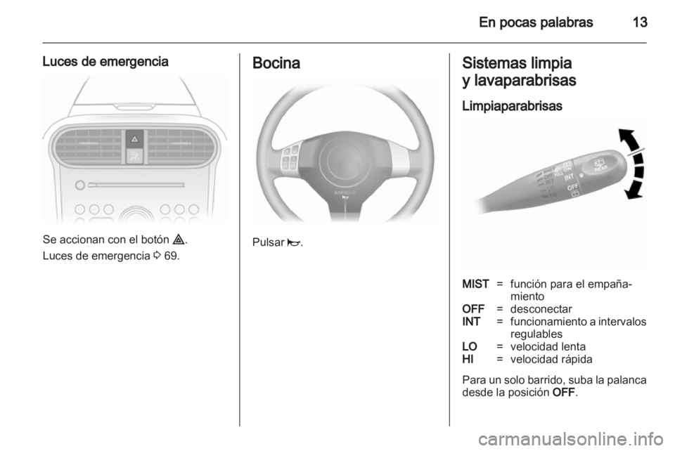 OPEL AGILA 2011  Manual de Instrucciones (in Spanish) 