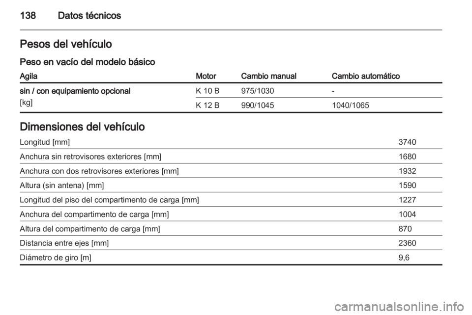 OPEL AGILA 2011  Manual de Instrucciones (in Spanish) 