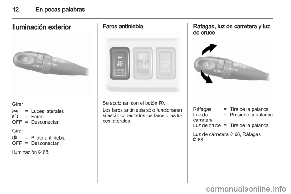 OPEL AGILA 2012  Manual de Instrucciones (in Spanish) 