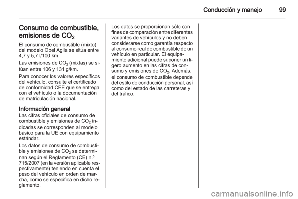 OPEL AGILA 2012.5  Manual de Instrucciones (in Spanish) 