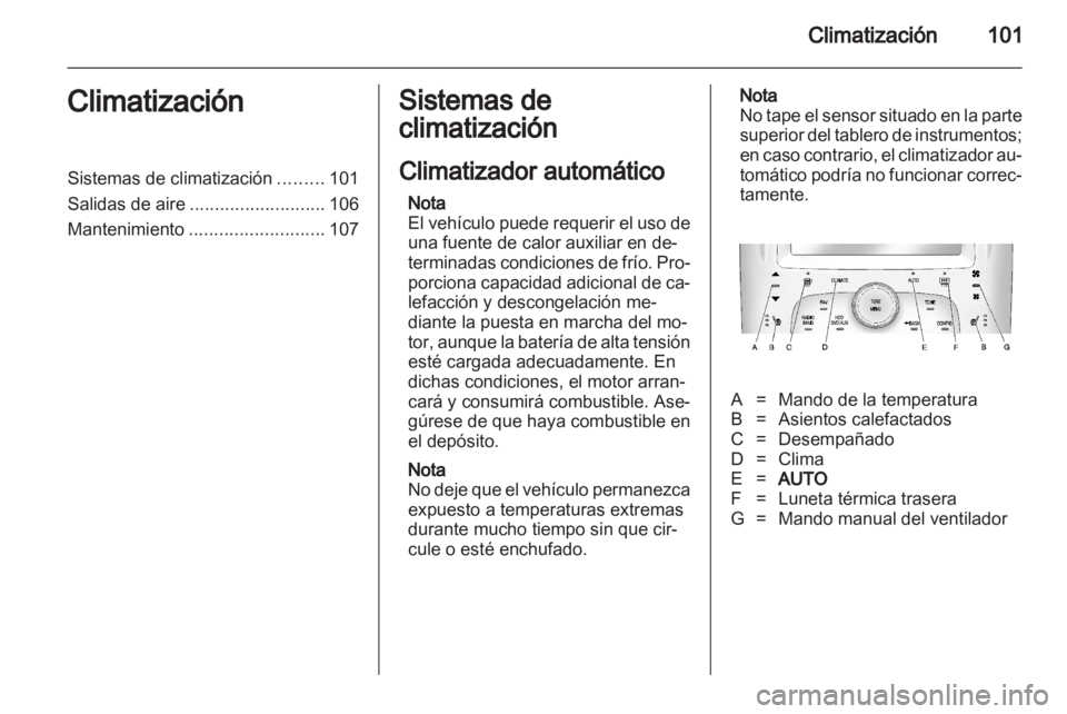 OPEL AMPERA 2012  Manual de Instrucciones (in Spanish) 