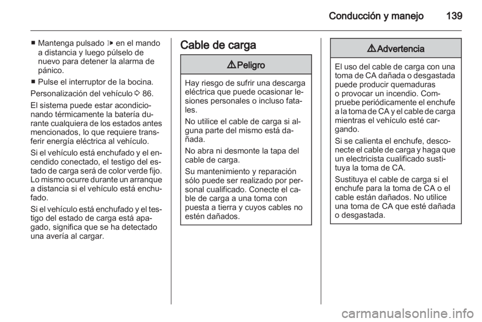 OPEL AMPERA 2012  Manual de Instrucciones (in Spanish) 