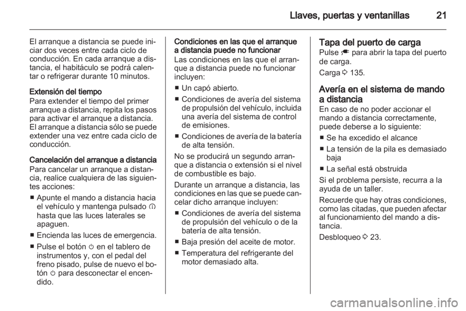 OPEL AMPERA 2012  Manual de Instrucciones (in Spanish) 