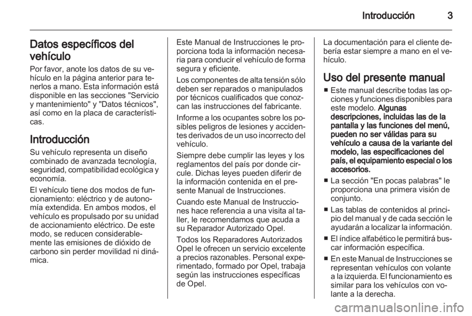OPEL AMPERA 2012.5  Manual de Instrucciones (in Spanish) 