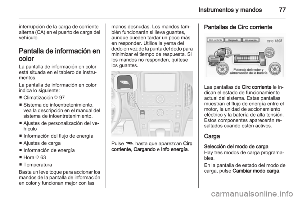 OPEL AMPERA 2012.5  Manual de Instrucciones (in Spanish) 