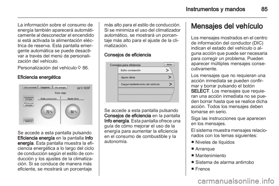 OPEL AMPERA 2012.5  Manual de Instrucciones (in Spanish) 