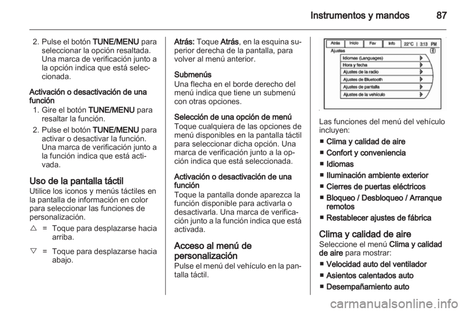 OPEL AMPERA 2012.5  Manual de Instrucciones (in Spanish) 