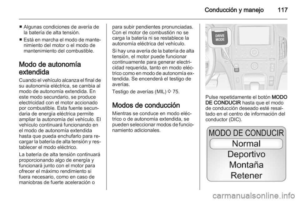 OPEL AMPERA 2013  Manual de Instrucciones (in Spanish) 