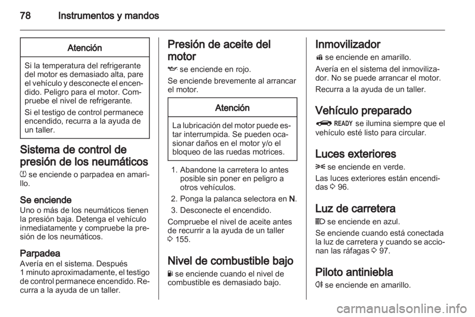 OPEL AMPERA 2013  Manual de Instrucciones (in Spanish) 