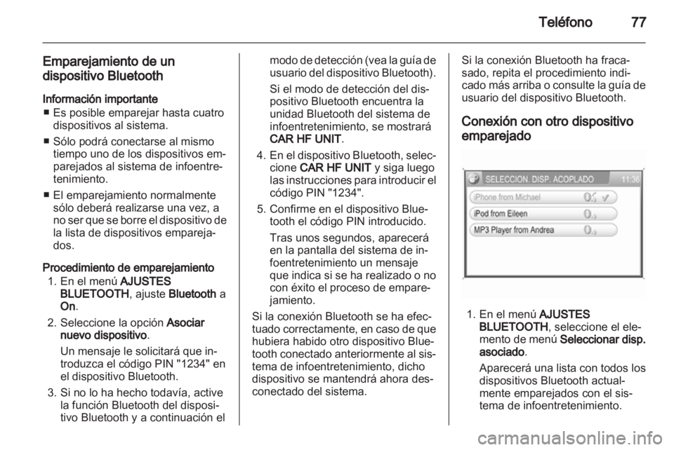 OPEL ANTARA 2012  Manual de infoentretenimiento (in Spanish) 