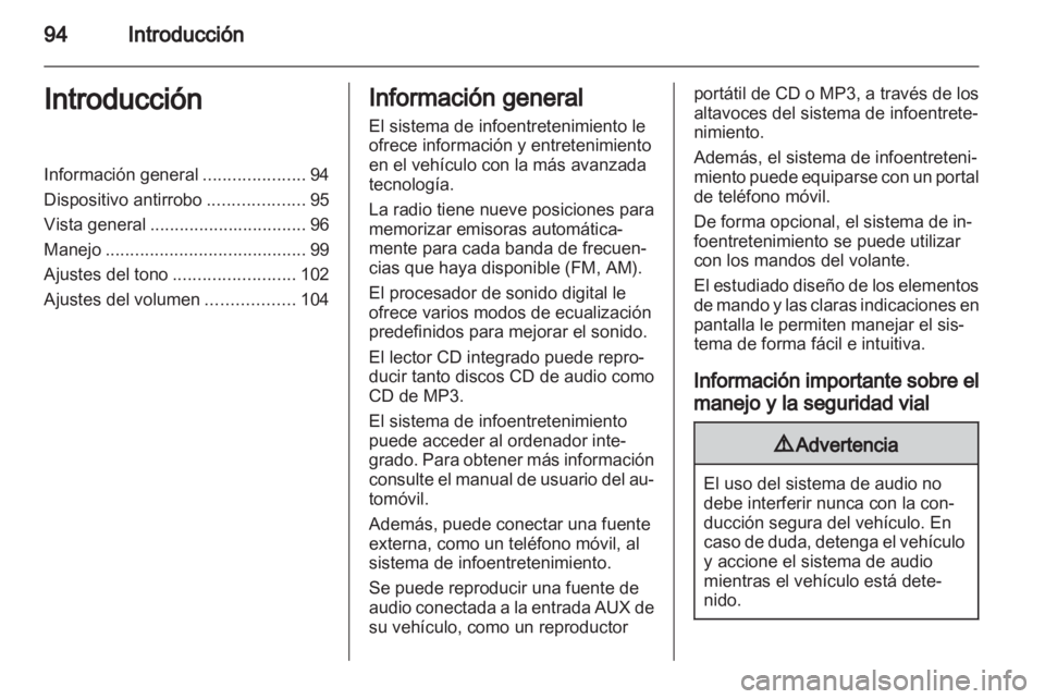 OPEL ANTARA 2012  Manual de infoentretenimiento (in Spanish) 