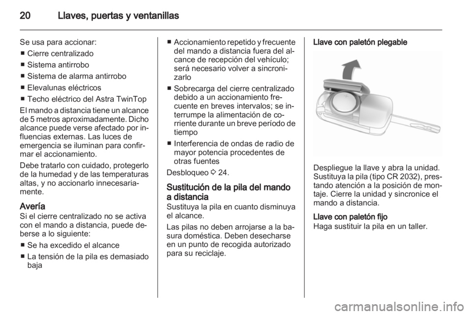 OPEL ASTRA H 2010.5  Manual de Instrucciones (in Spanish) 