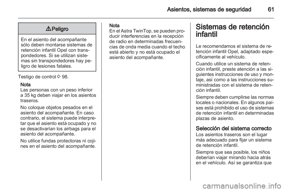 OPEL ASTRA H 2011  Manual de Instrucciones (in Spanish) 