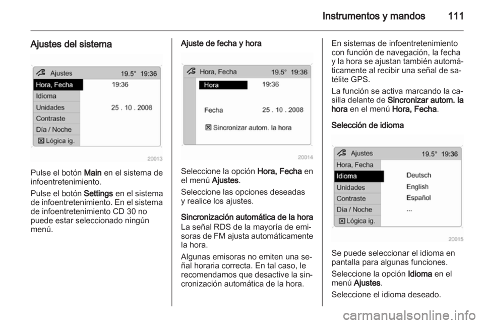 OPEL ASTRA H 2011.5  Manual de Instrucciones (in Spanish) 