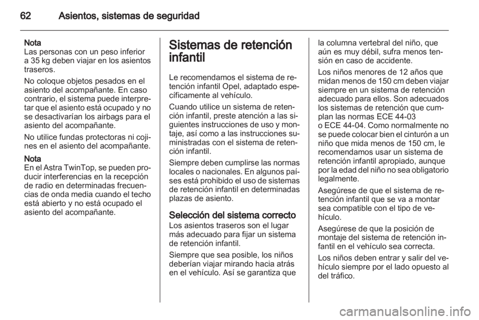 OPEL ASTRA H 2011.5  Manual de Instrucciones (in Spanish) 