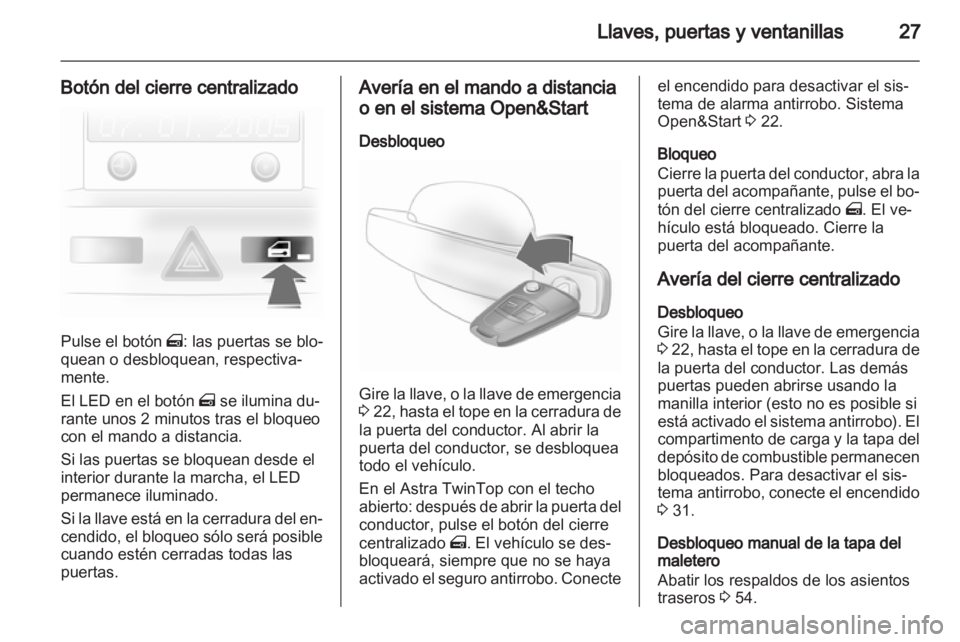 OPEL ASTRA H 2013  Manual de Instrucciones (in Spanish) 
