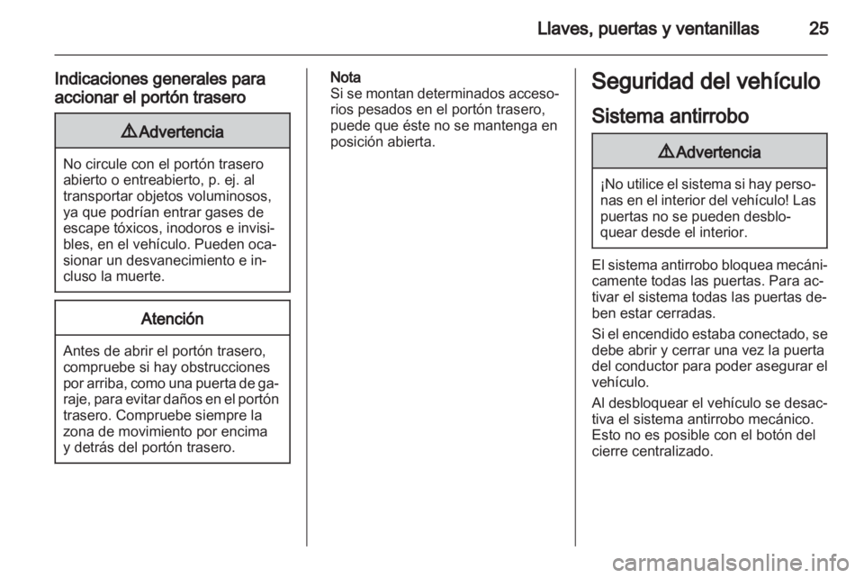 OPEL ASTRA J 2011  Manual de Instrucciones (in Spanish) 