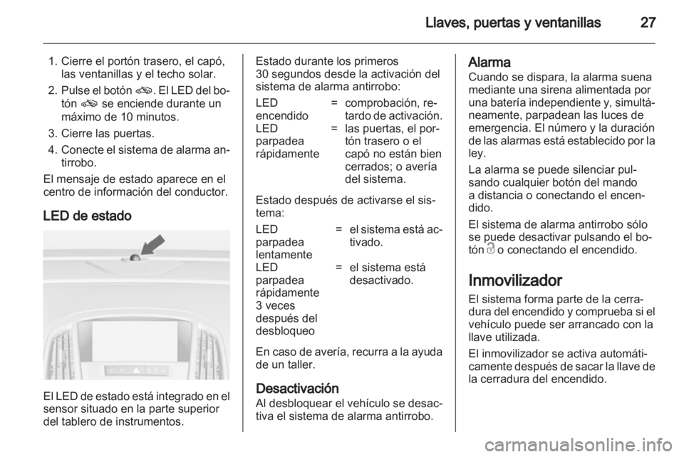 OPEL ASTRA J 2011  Manual de Instrucciones (in Spanish) 