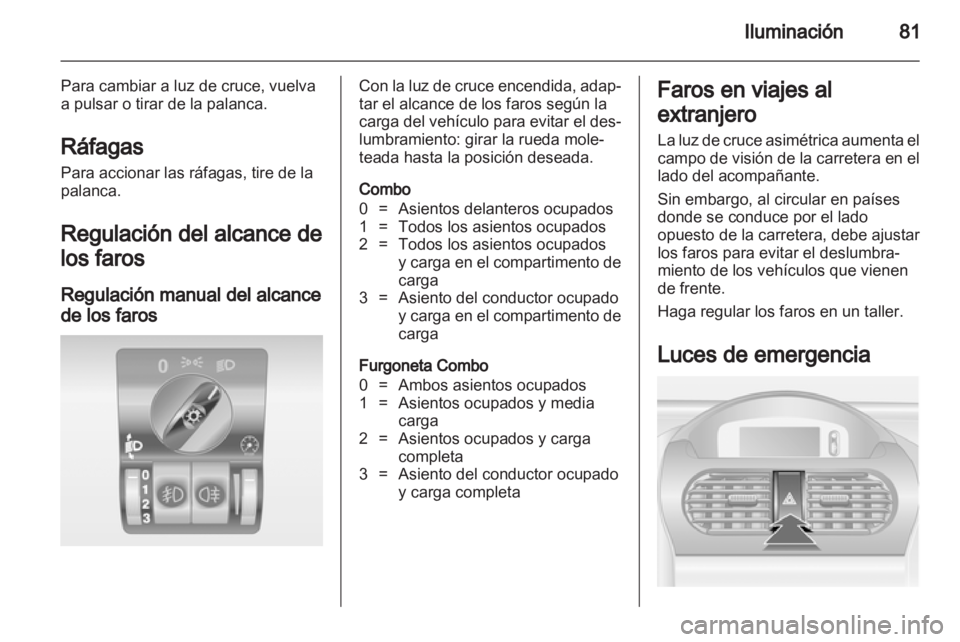 OPEL COMBO 2011.5  Manual de Instrucciones (in Spanish) 