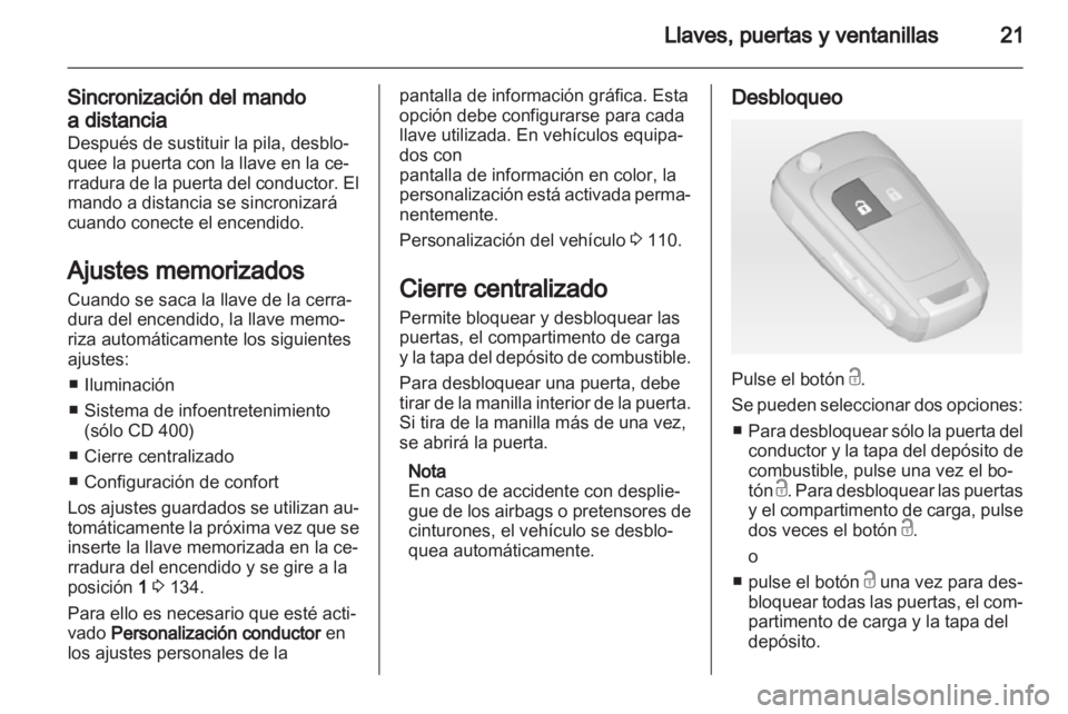 OPEL MERIVA 2011.5  Manual de Instrucciones (in Spanish) 
