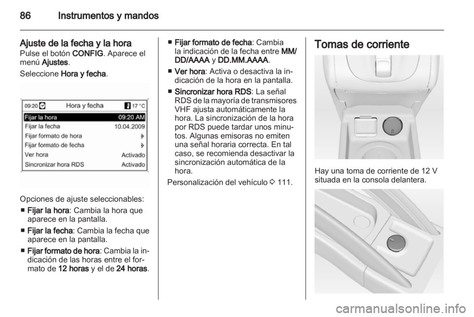 OPEL MERIVA 2012  Manual de Instrucciones (in Spanish) 