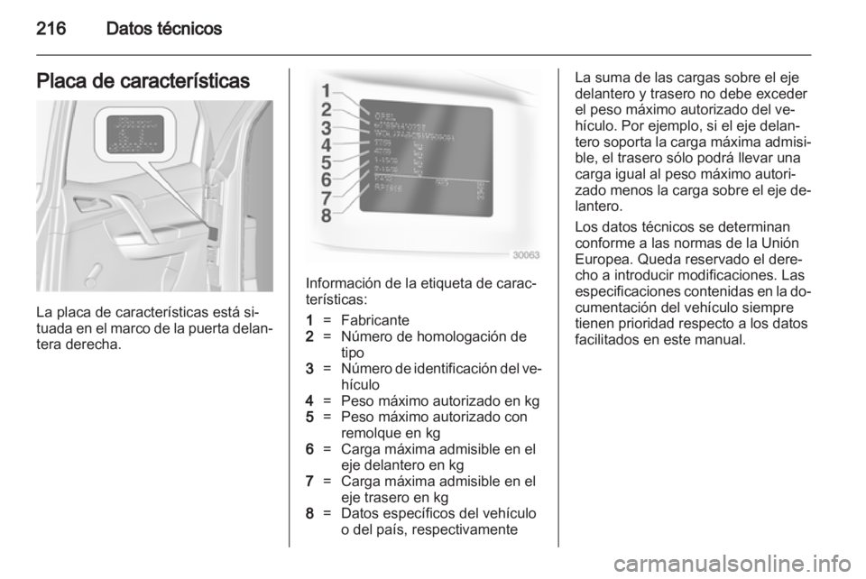 OPEL MERIVA 2012.5  Manual de Instrucciones (in Spanish) 