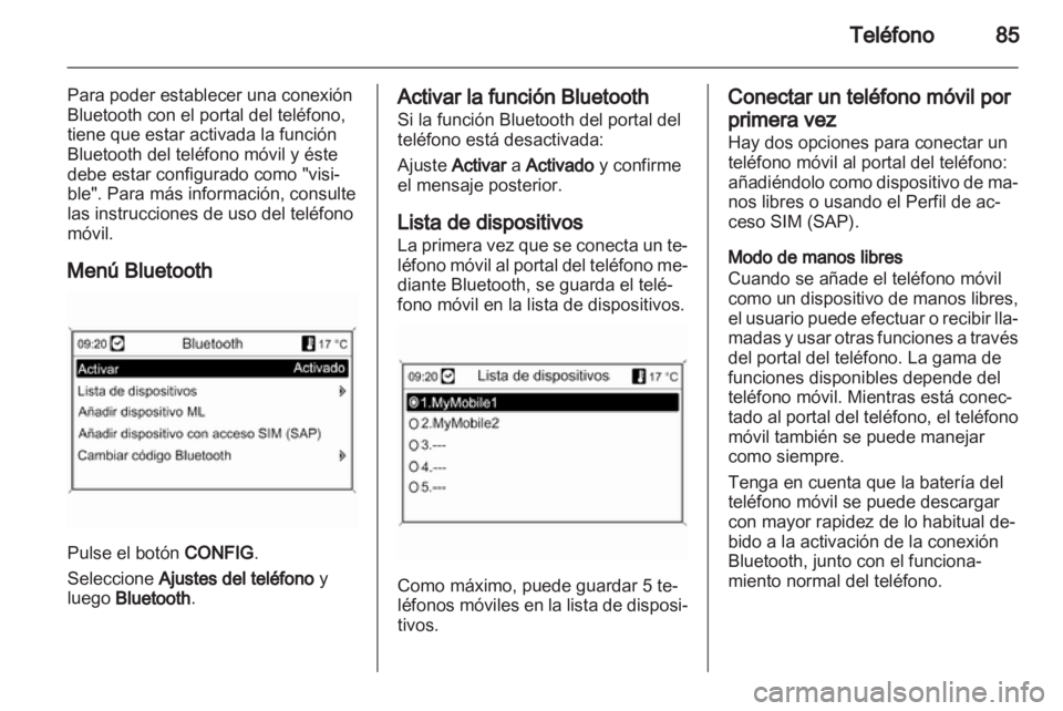 OPEL MOKKA 2013  Manual de infoentretenimiento (in Spanish) 