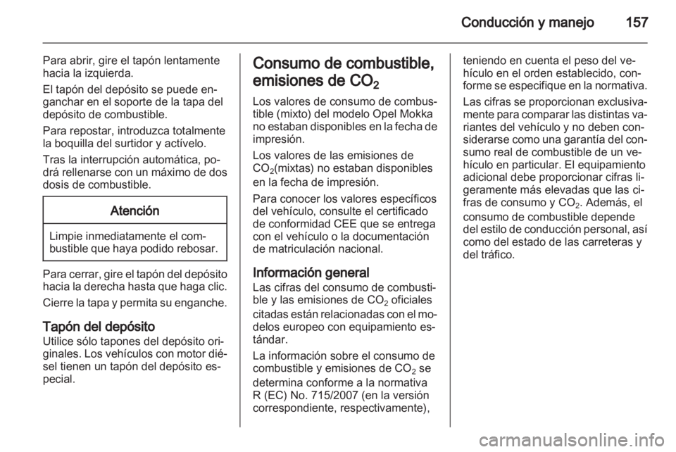 OPEL MOKKA 2013  Manual de Instrucciones (in Spanish) 