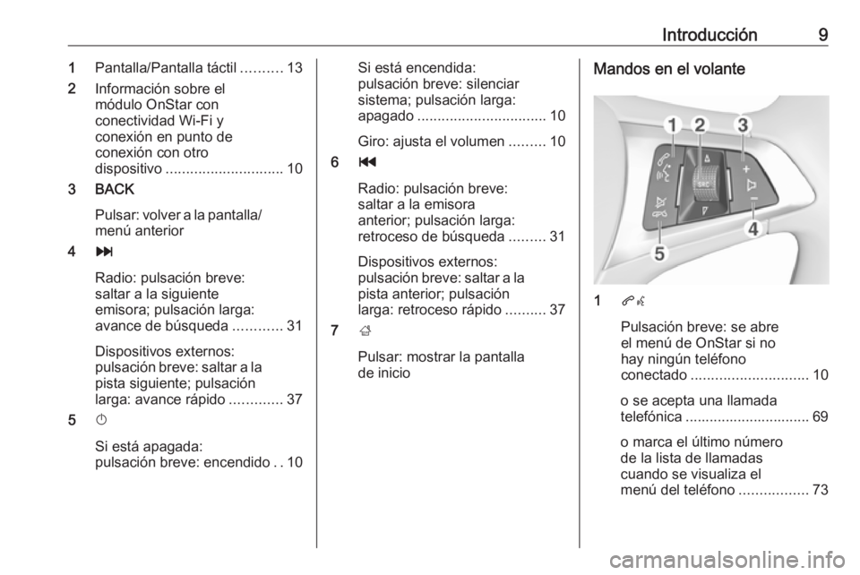 OPEL MOKKA X 2018 Manual de Instrucciones (in Spanish) Introducción91Pantalla/Pantalla táctil ..........13
2 Información sobre el
módulo OnStar con
conectividad Wi-Fi y
conexión en punto de
conexión con otro
dispositivo ............................. OPEL MOKKA X 2018 Manual de Instrucciones (in Spanish) Introducción91Pantalla/Pantalla táctil ..........13
2 Información sobre el
módulo OnStar con
conectividad Wi-Fi y
conexión en punto de
conexión con otro
dispositivo .............................