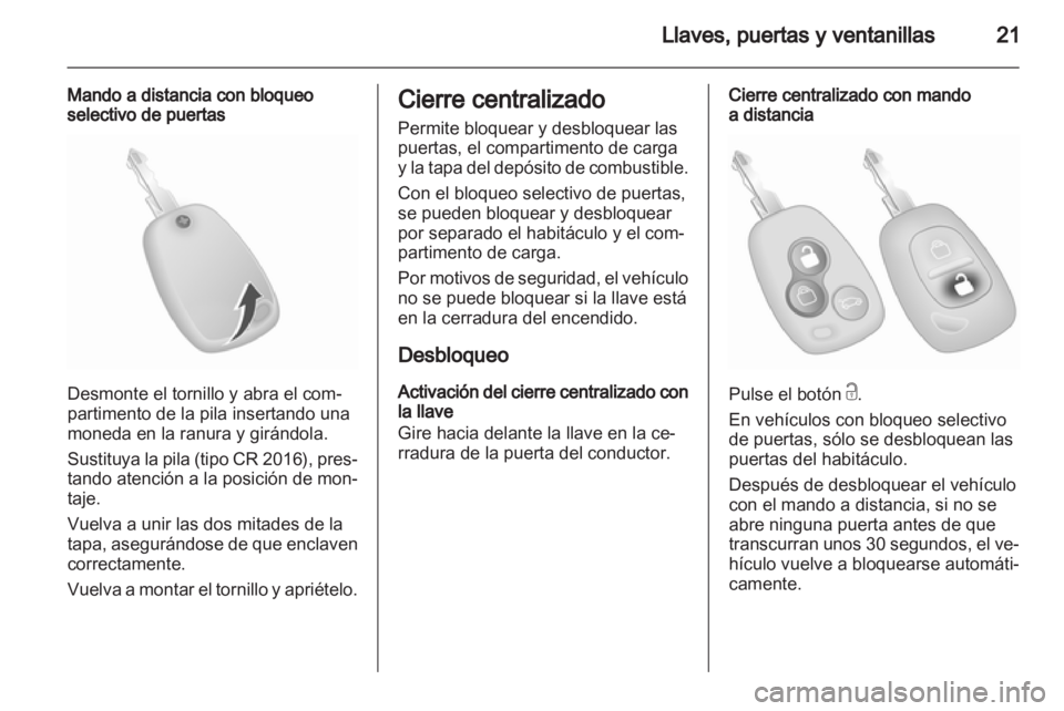 OPEL VIVARO 2011  Manual de Instrucciones (in Spanish) 