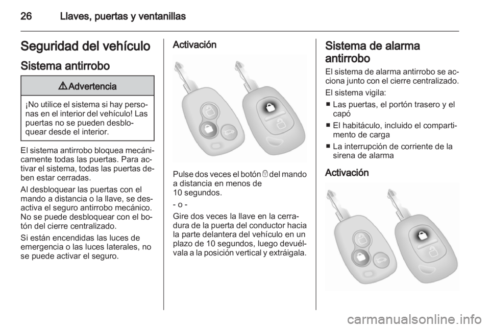 OPEL VIVARO 2011  Manual de Instrucciones (in Spanish) 