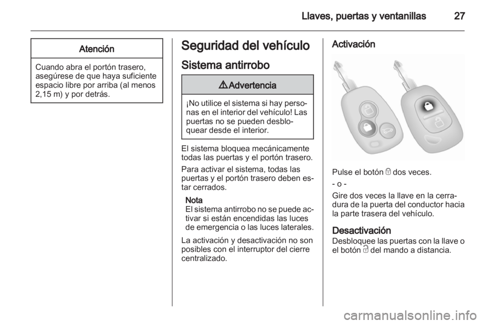 OPEL VIVARO 2013  Manual de Instrucciones (in Spanish) 