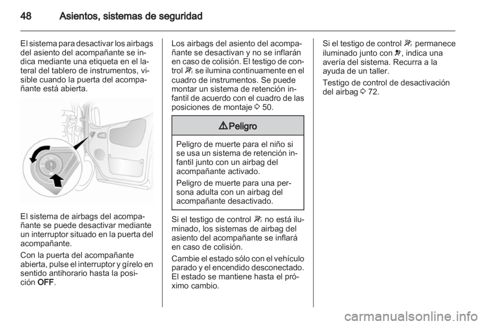 OPEL VIVARO 2013  Manual de Instrucciones (in Spanish) 