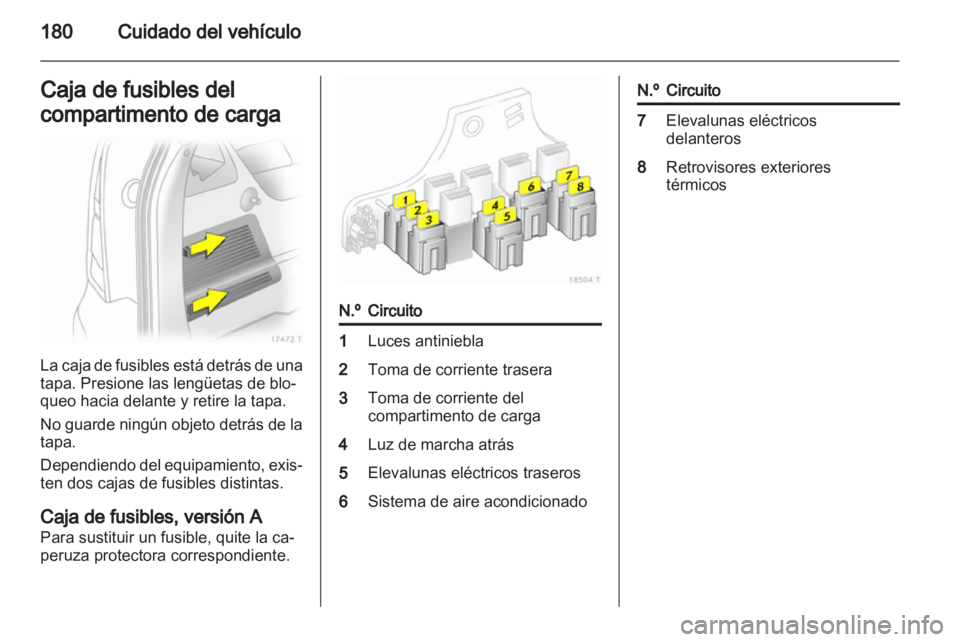 OPEL ZAFIRA 2012  Manual de Instrucciones (in Spanish) 