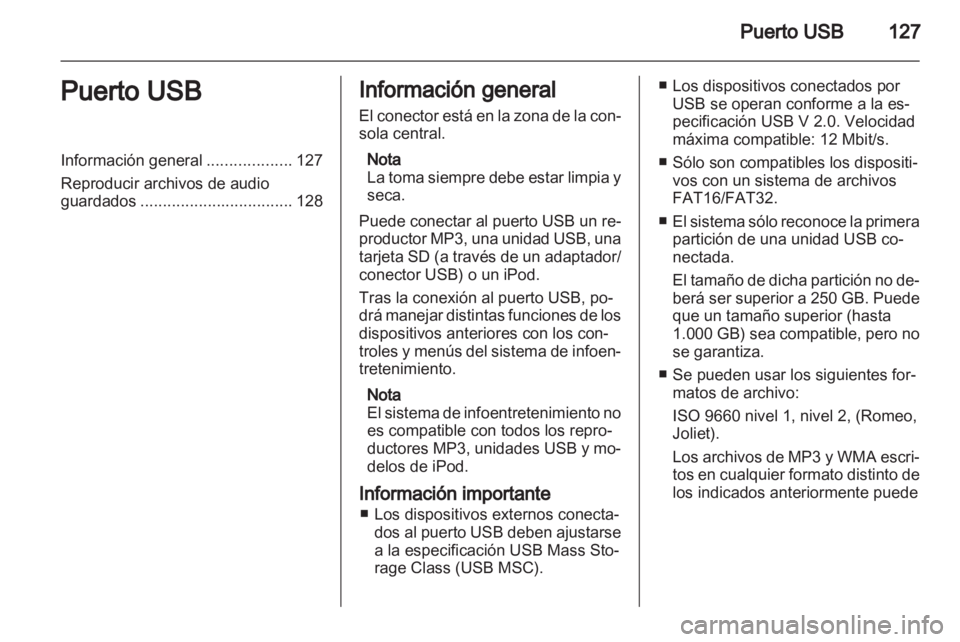 OPEL ZAFIRA B 2014  Manual de infoentretenimiento (in Spanish) 