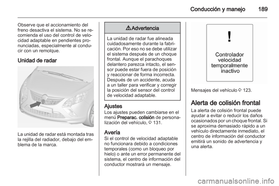 OPEL ZAFIRA TOURER 2012.5  Manual de Instrucciones (in Spanish) 